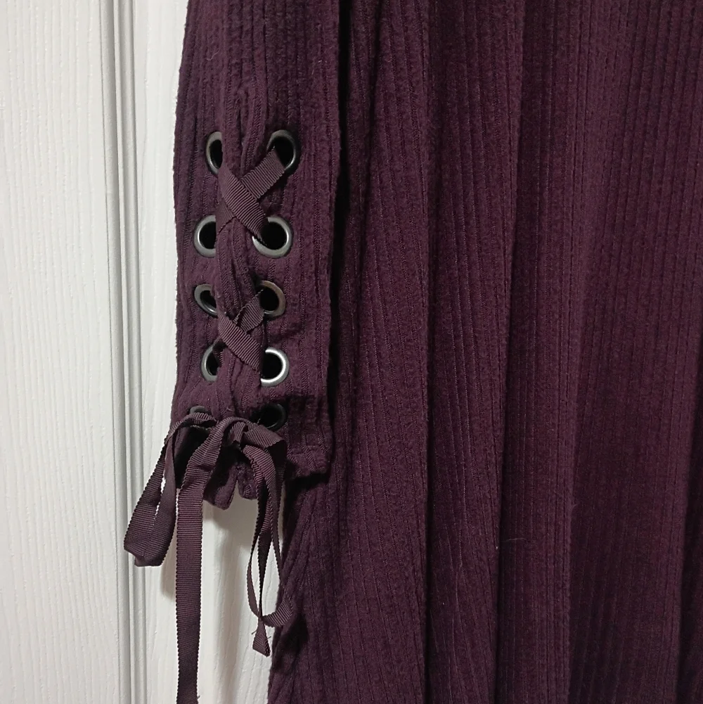 🎉SALE AEO Soft & Sexy Plush Plum Long Sleeve Dress